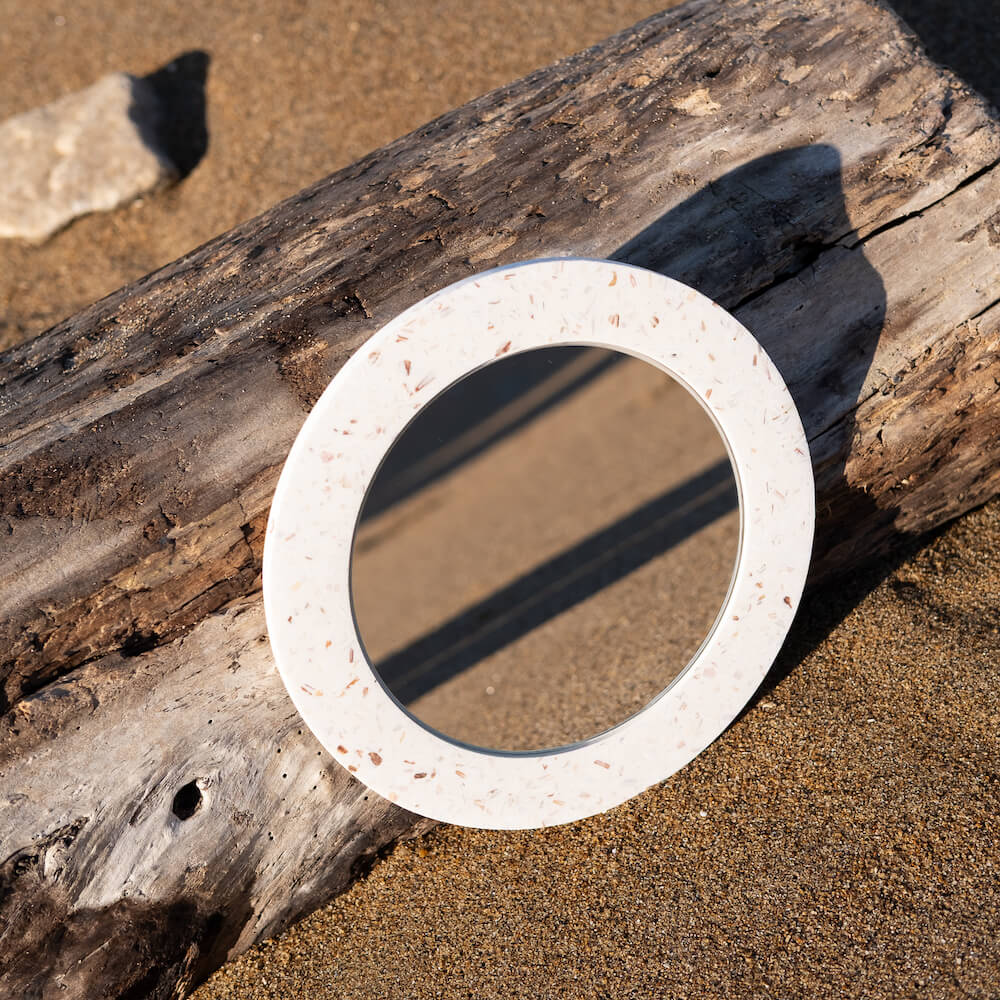 miroir loar rond blanc saint jacques coquillages recycles malakio