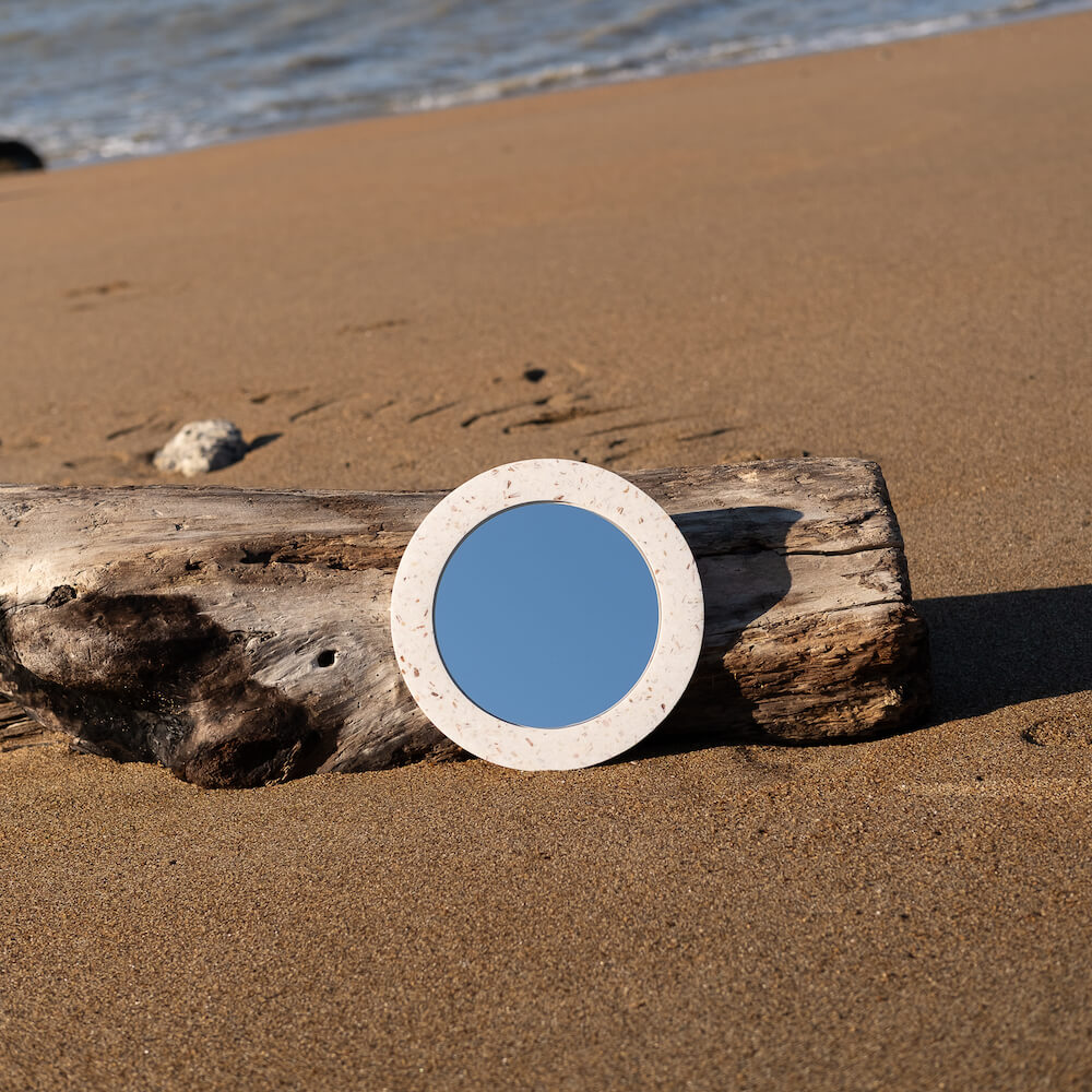 miroir loar rond blanc saint jacques coquillages recycles malakio