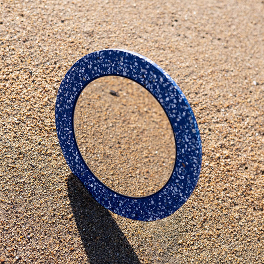 miroir loar rond bleu coquillages recycles malakio