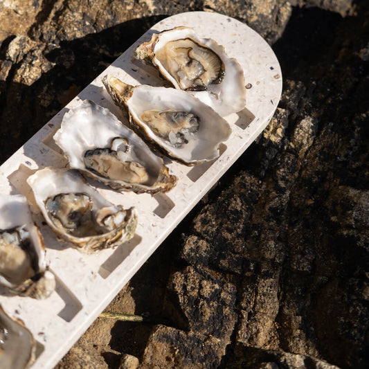 plateau a huitres helios la demi-douzaine blanc mixte coquillages recycles malakio