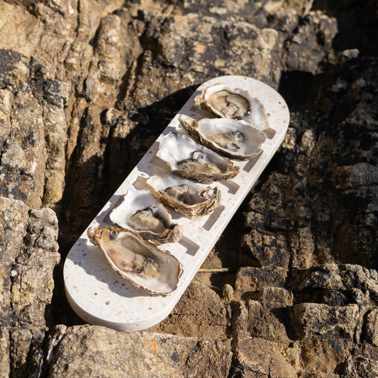 plateau a huitres helios la demi-douzaine blanc mixte coquillages recycles malakio