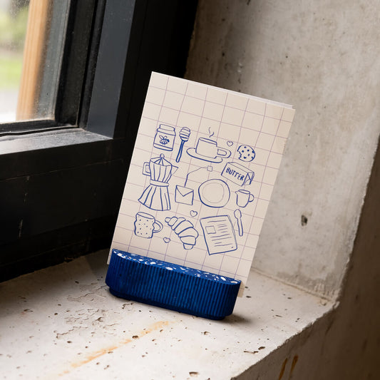 porte-photo colosse bleu coquillages recycles malakio