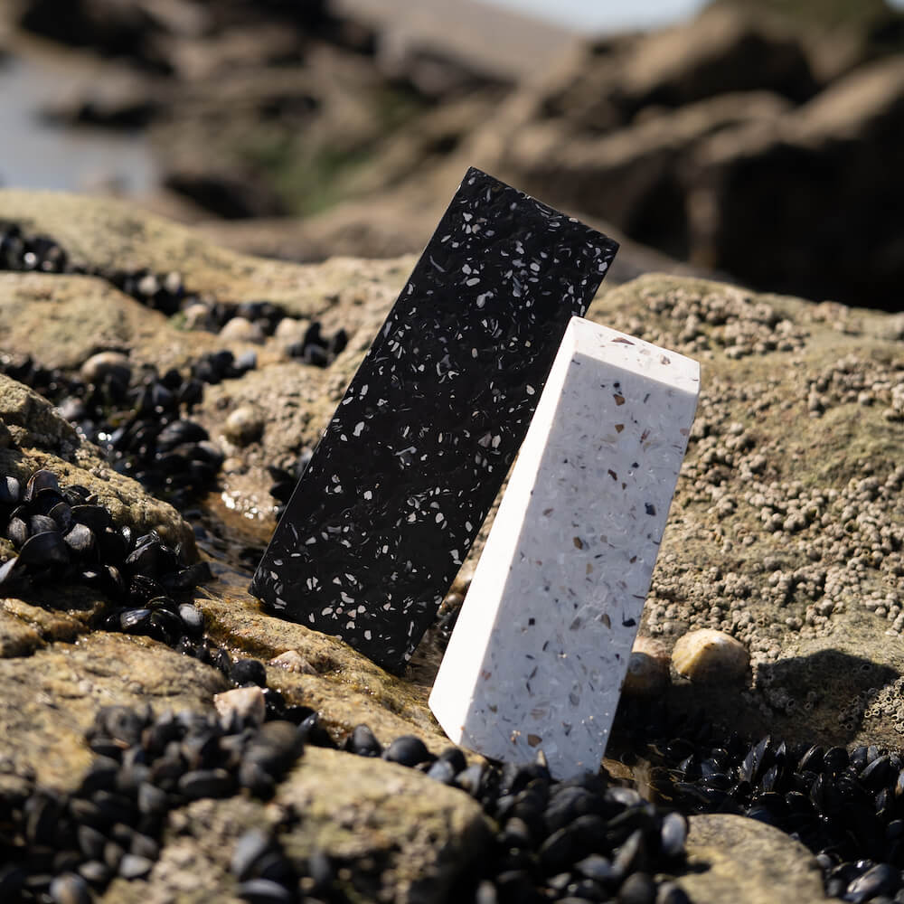 serre-livres helios blanc coquillages recycles malakio