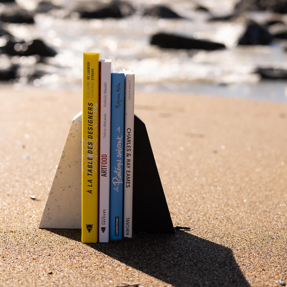 serre-livres helios blanc coquillages recycles malakio