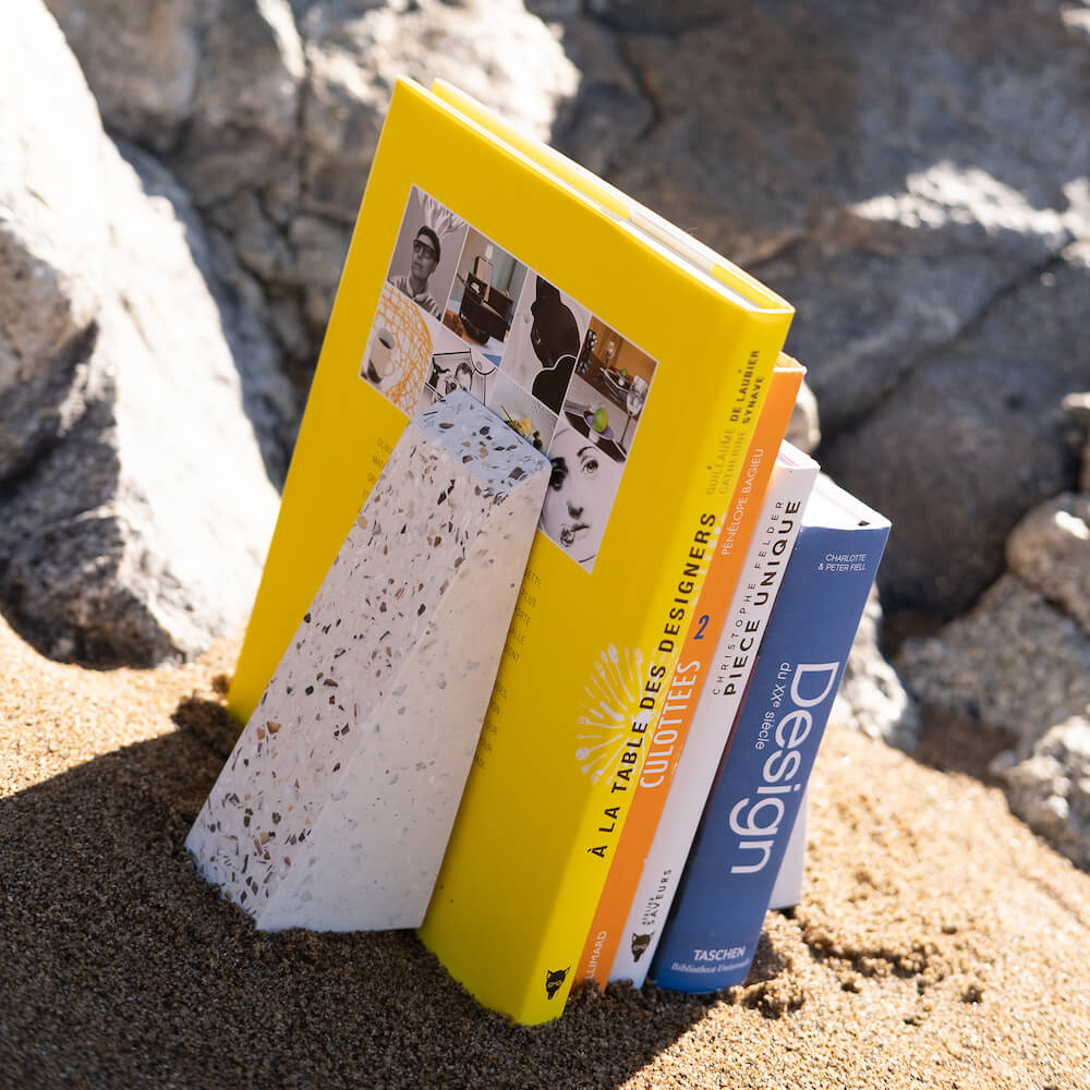 serre-livres helios blanc coquillages recycles malakio