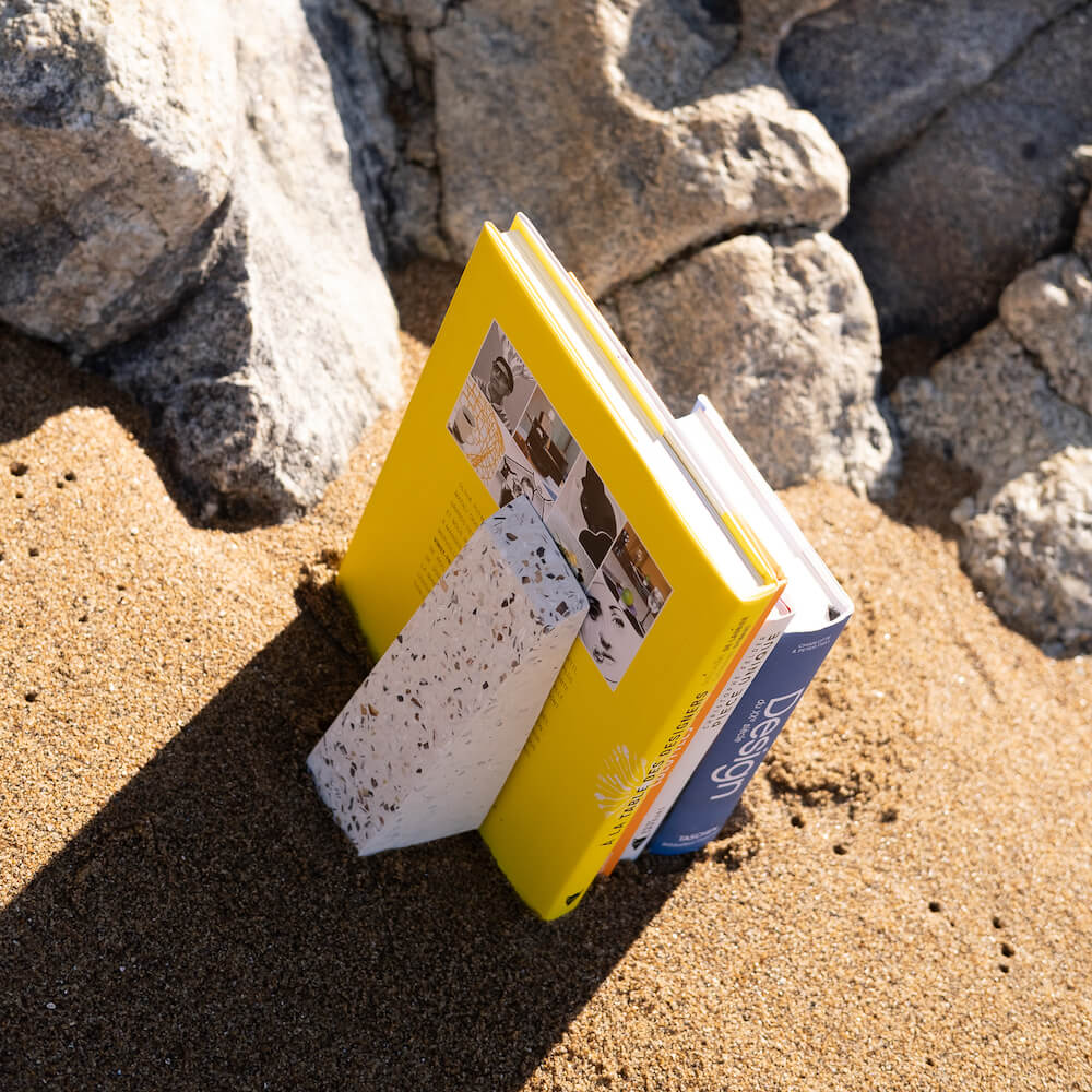 serre-livres helios blanc coquillages recycles malakio