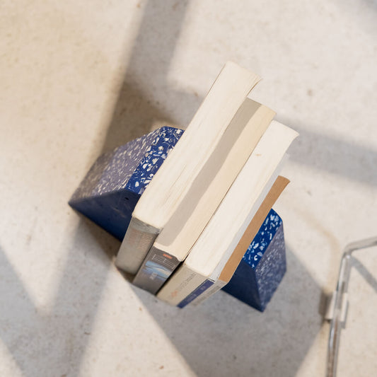 serre-livres helios bleu coquillages recycles malakio