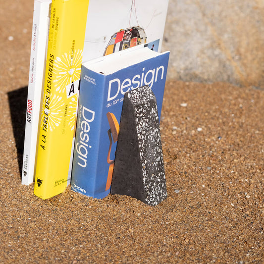 serre-livres helios noir coquillages recycles malakio