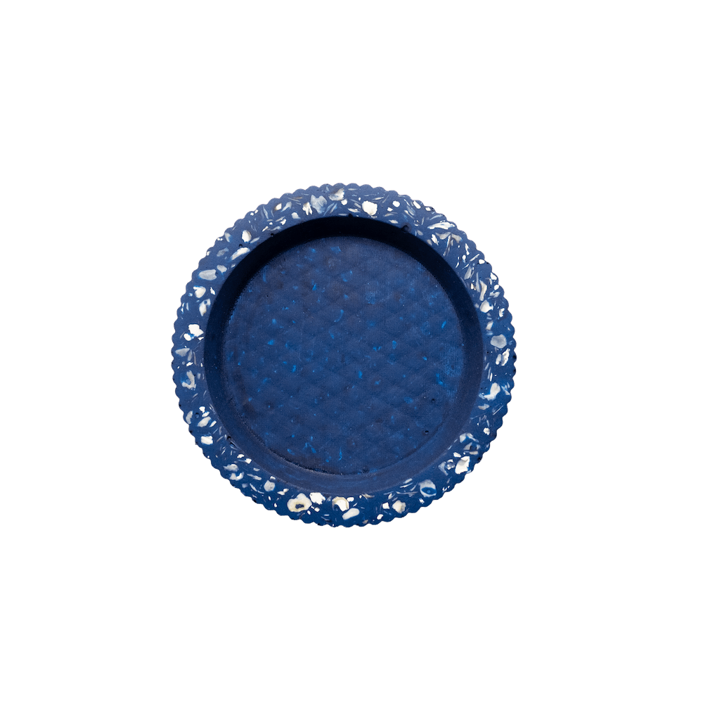 socle bouteille colosse bleu coquillages recycles malakio