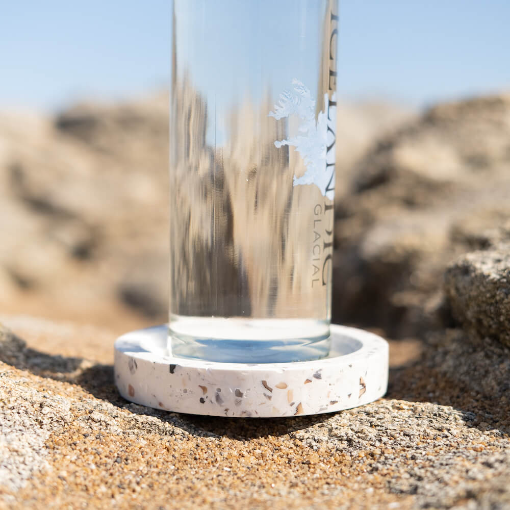 socle de bouteille helios blanc mixte coquillages recycles malakio