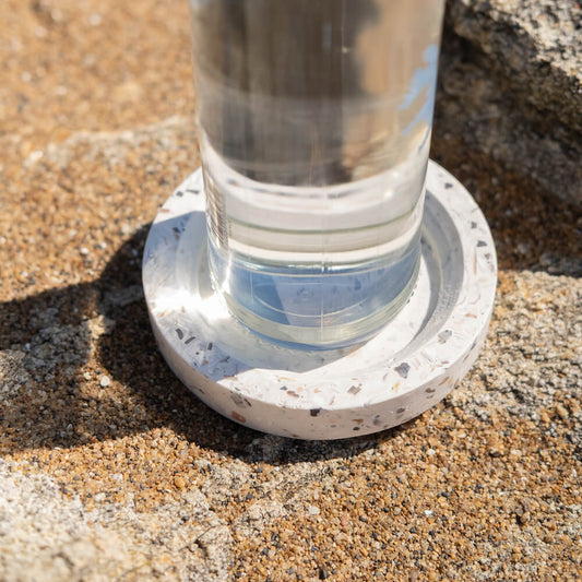 socle de bouteille helios blanc mixte coquillages recycles malakio