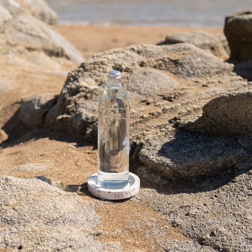 socle de bouteille helios blanc mixte coquillages recycles malakio