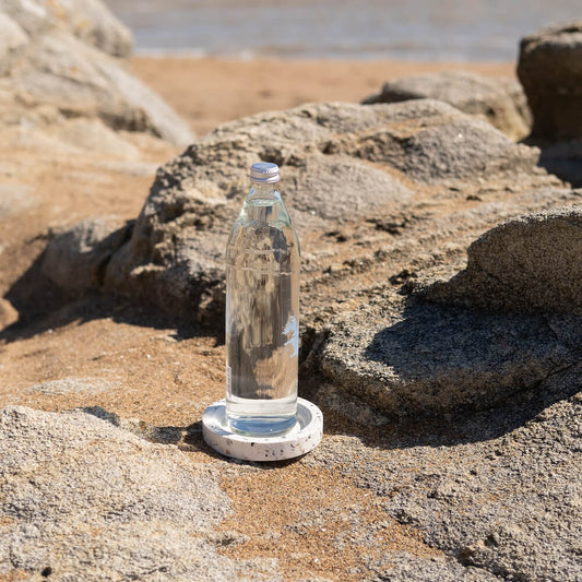 socle de bouteille helios blanc mixte coquillages recycles malakio