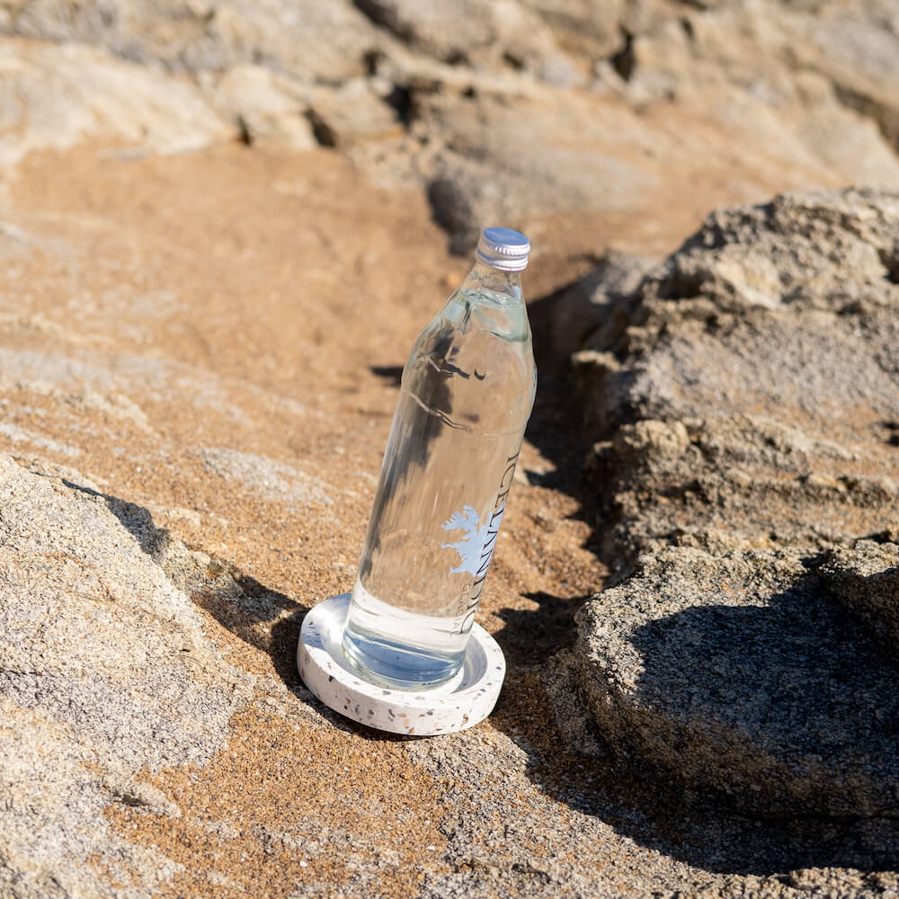 socle de bouteille helios blanc mixte coquillages recycles malakio