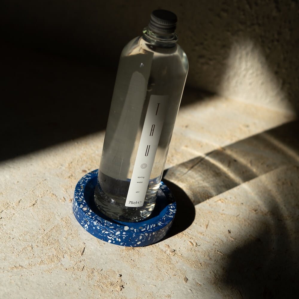 socle de bouteille helios bleu coquillages recycles malakio