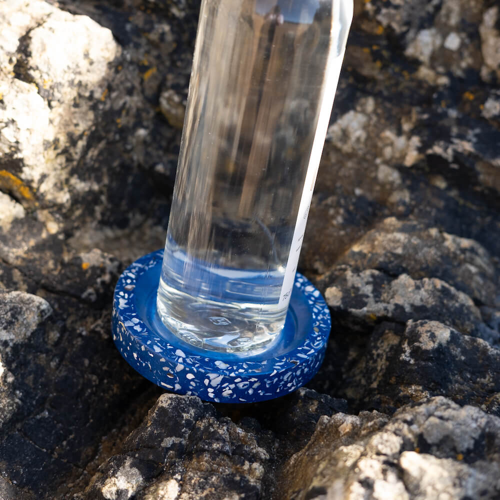 socle de bouteille helios bleu coquillages recycles malakio