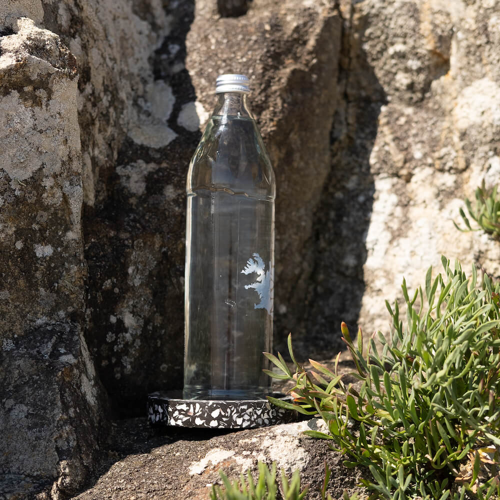 socle de bouteille helios noir coquillages recycles malakio