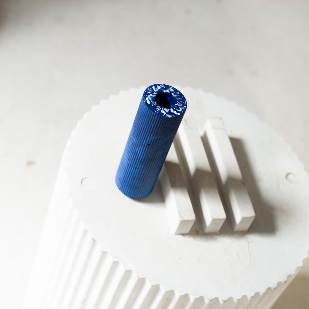 soliflore colosse bleu coquillages recycles malakio