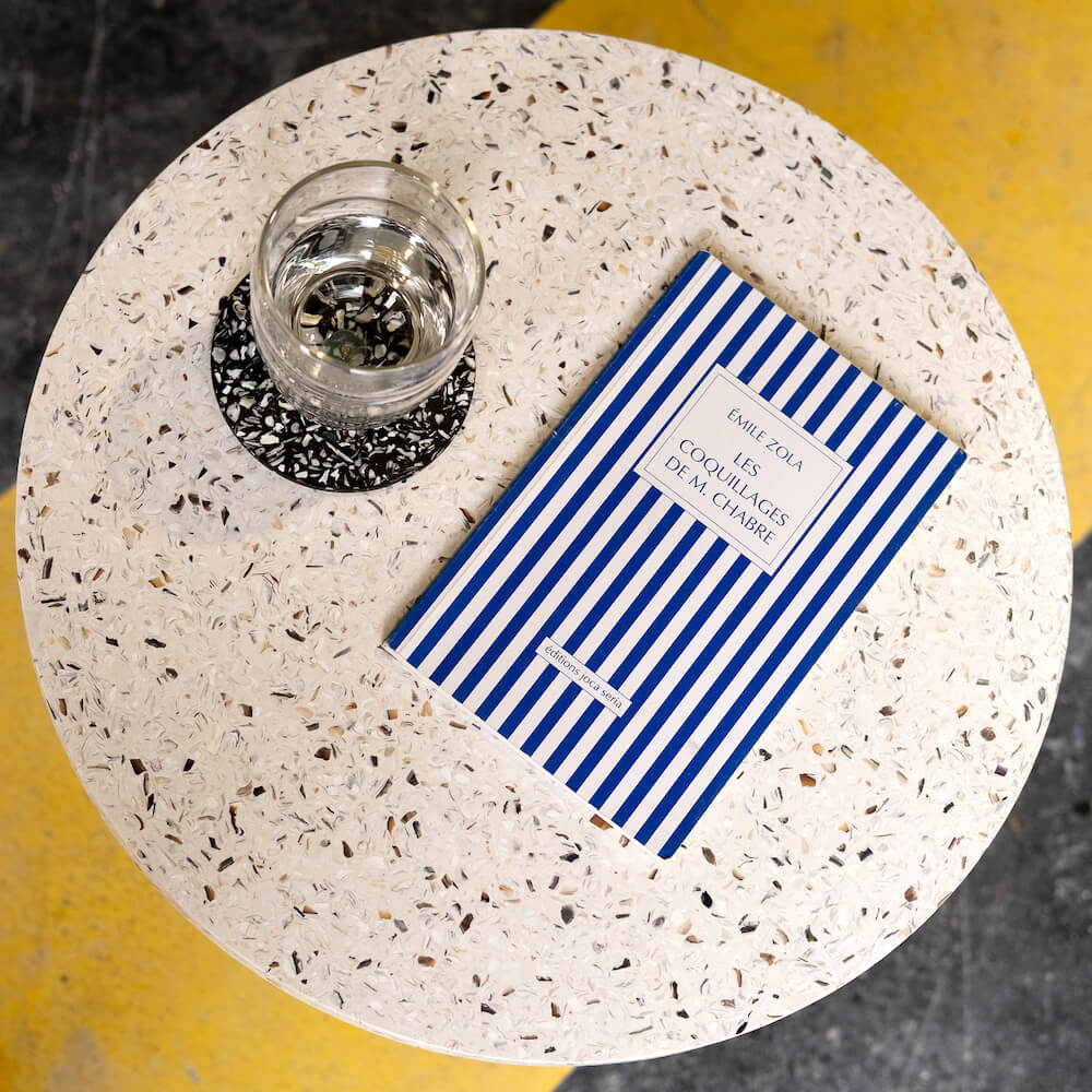 table d'appoint Octave metal coquillages recycles mixte malakio resistub