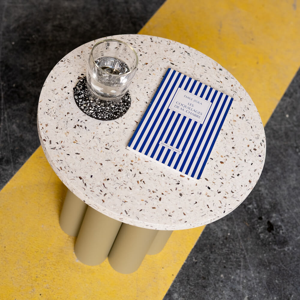 table d'appoint Octave metal coquillages recycles mixte malakio resistub