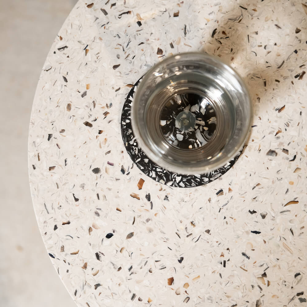 table d'appoint Octave metal coquillages recycles mixte malakio resistub