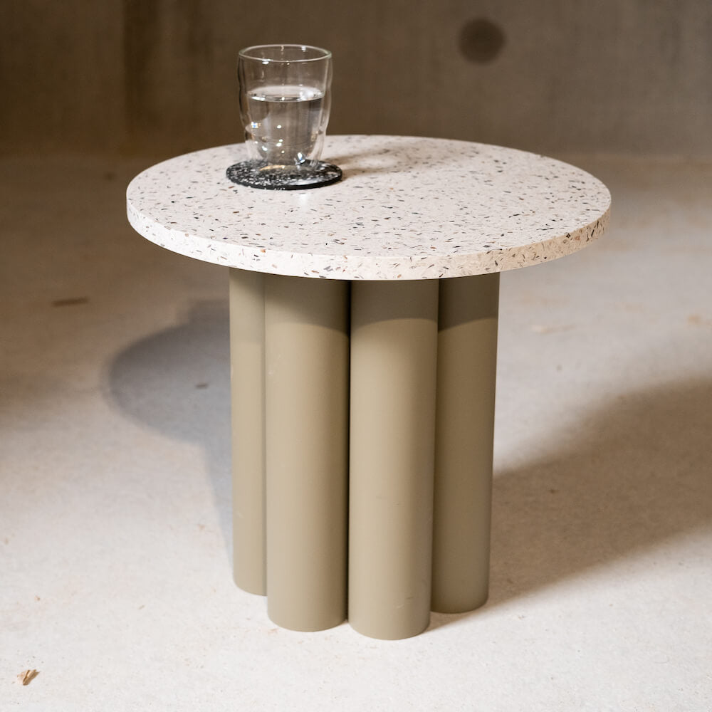 table d'appoint Octave metal coquillages recycles mixte malakio resistub