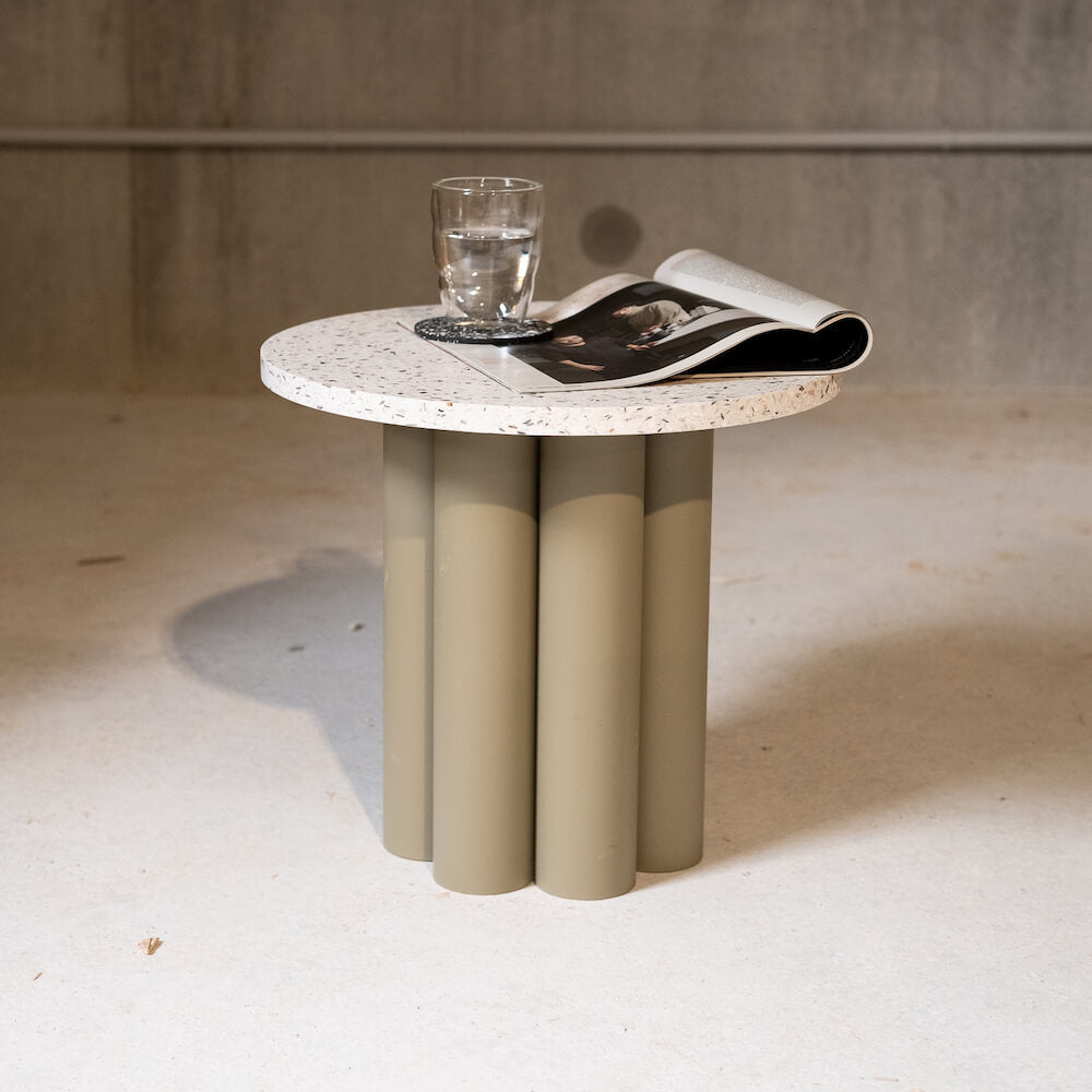 table d'appoint Octave metal coquillages recycles mixte malakio resistub