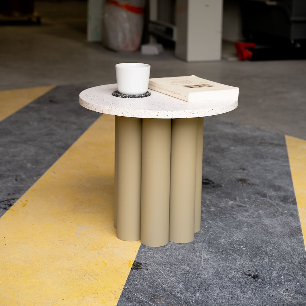 table d'appoint Octave metal coquillages recycles saint jacques malakio resistub