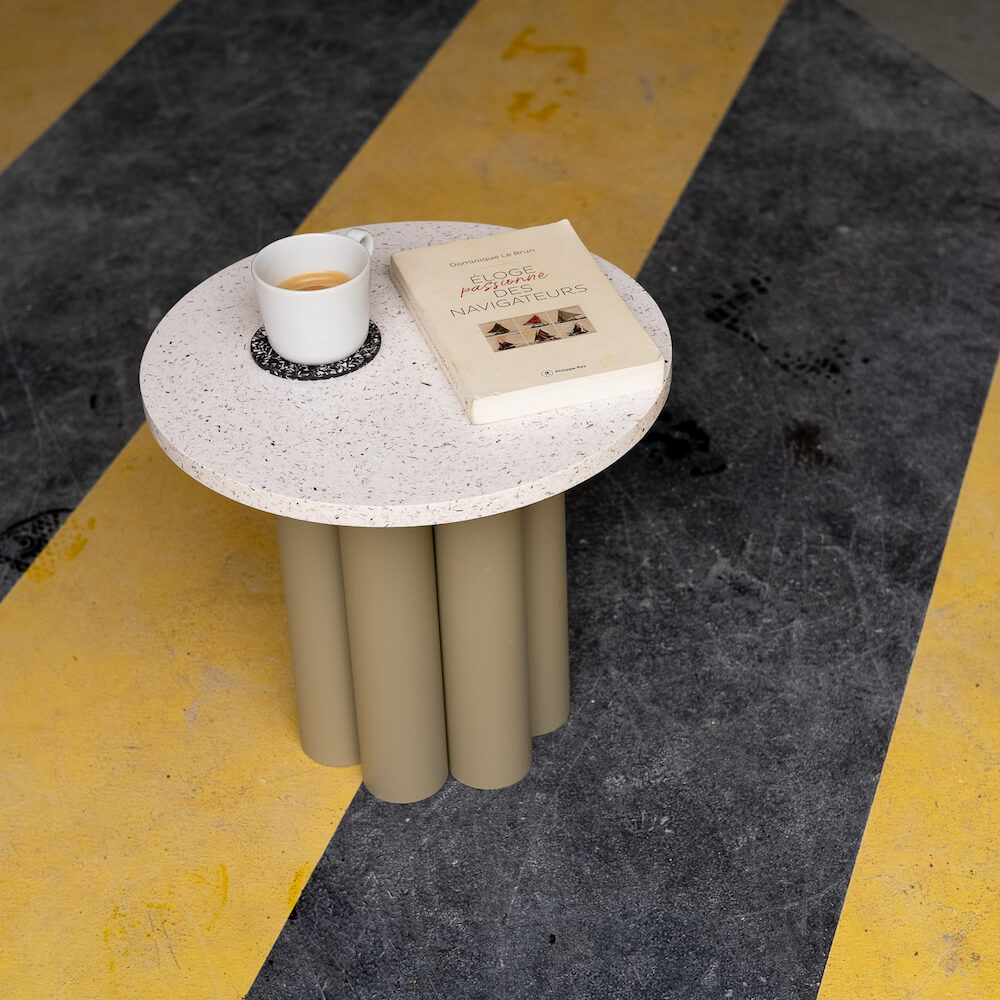 table d'appoint Octave metal coquillages recycles saint jacques malakio resistub