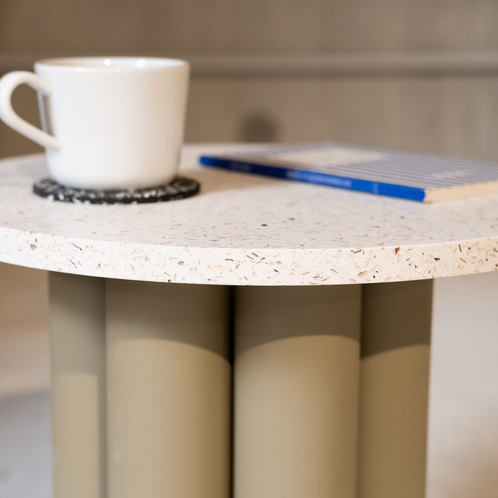 table d'appoint Octave metal coquillages recycles saint jacques malakio resistub