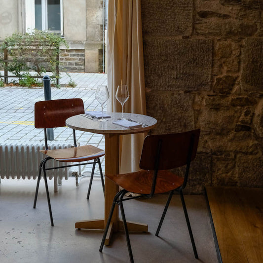 table de bistrot michel chene clair coquillages recycles malakio gllu