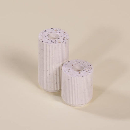 bougeoir colosse blanc coquillages recycles malakio