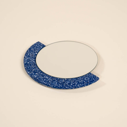 Miroir Loar demi-lune bleu