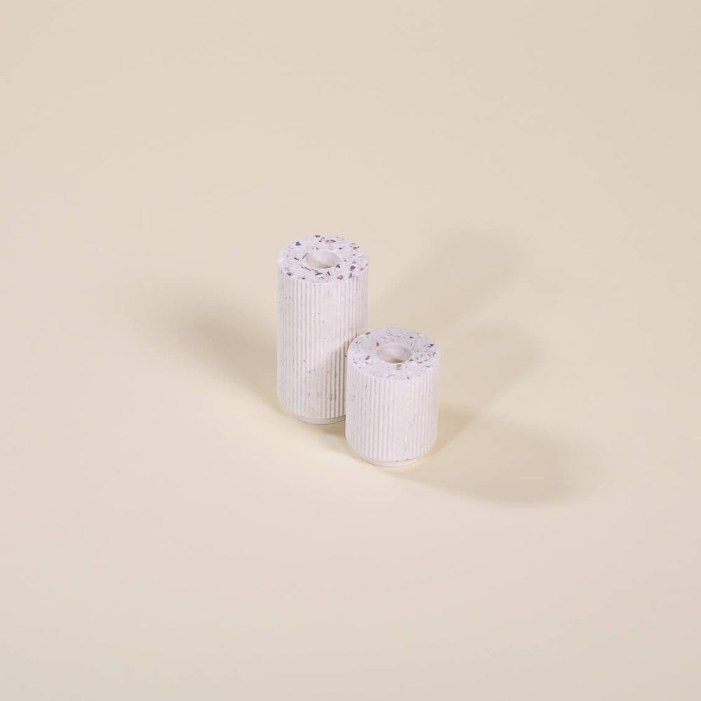 bougeoir colosse blanc coquillages recycles malakio