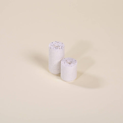 bougeoir colosse blanc coquillages recycles malakio