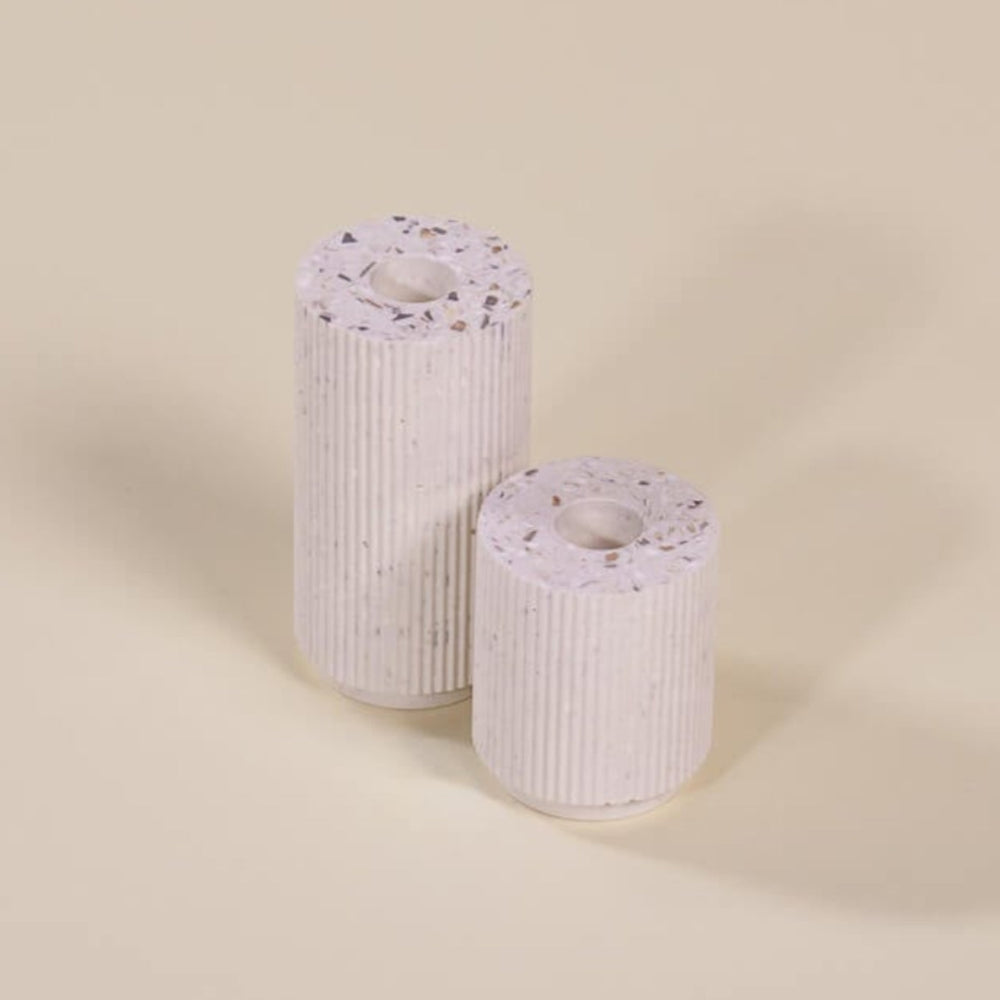 bougeoir colosse blanc coquillages recycles malakio