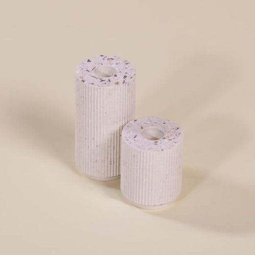 bougeoir colosse blanc coquillages recycles malakio
