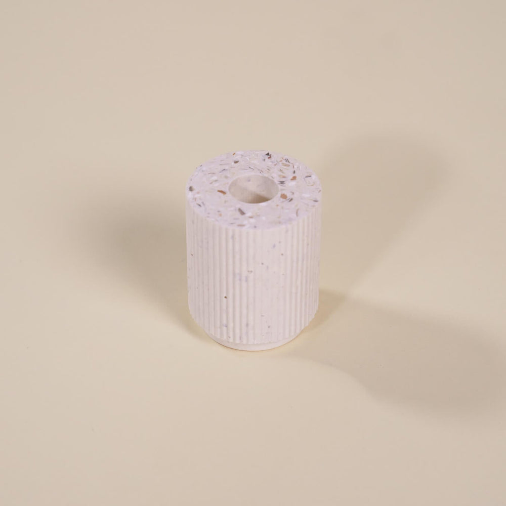 bougeoir colosse blanc coquillages recycles malakio