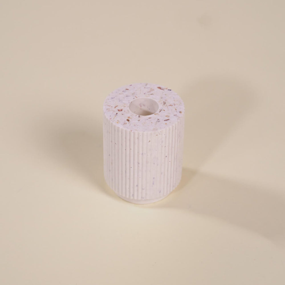 bougeoir colosse blanc coquillages recycles malakio