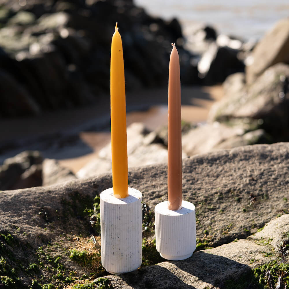 bougeoir colosse blanc mixte coquillages recycles malakio