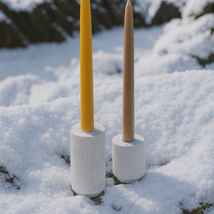 bougeoir colosse blanc coquillages recycles malakio hiver