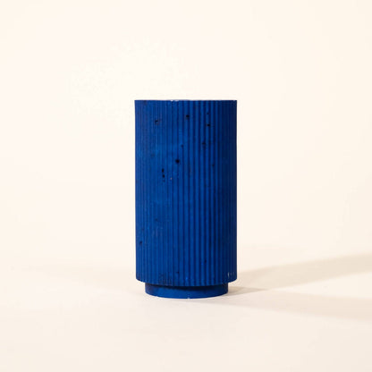 bougeoir colosse bleu coquillages recycles malakio