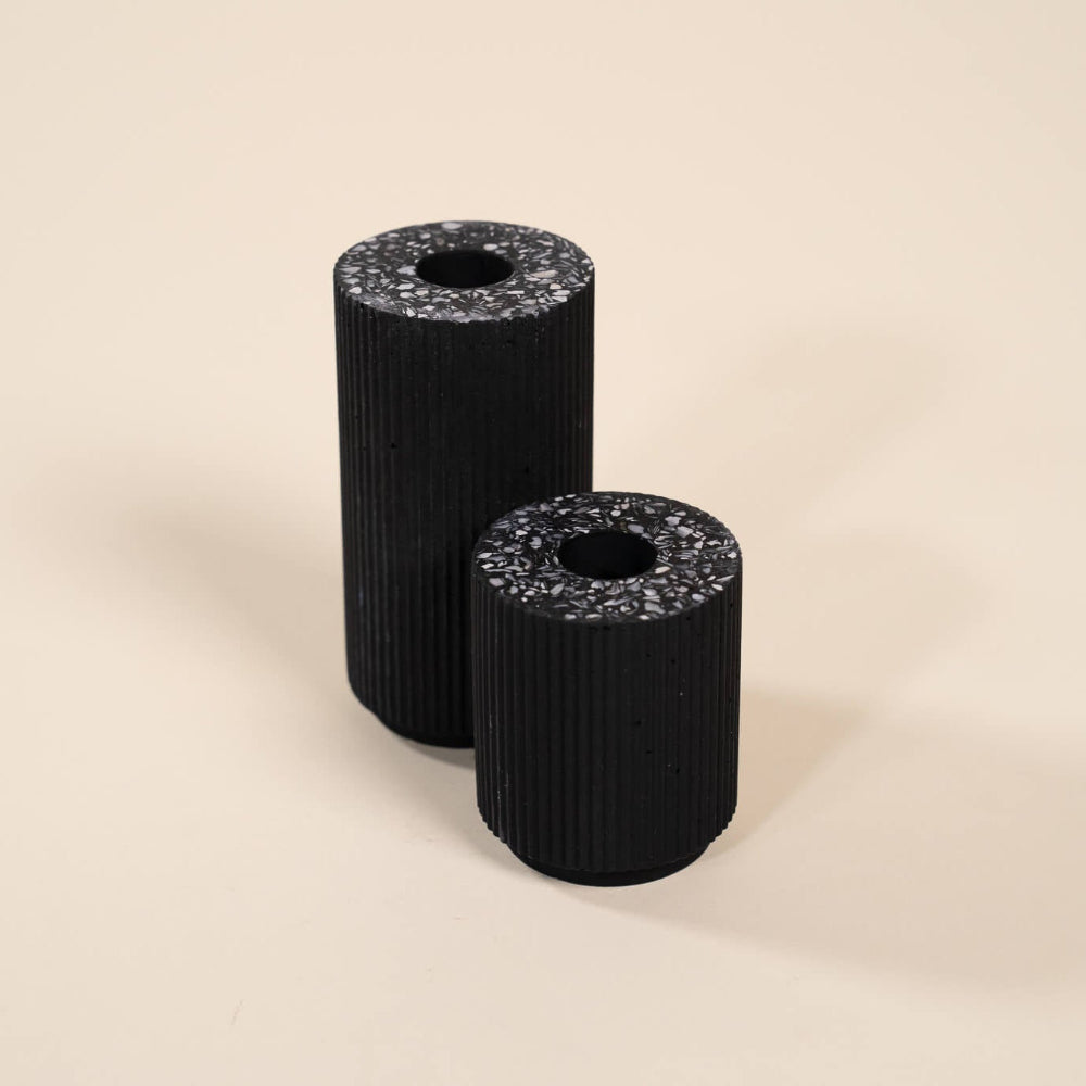 bougeoir colosse noir coquillages recycles malakio