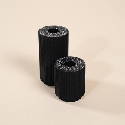 bougeoir colosse noir coquillages recycles malakio
