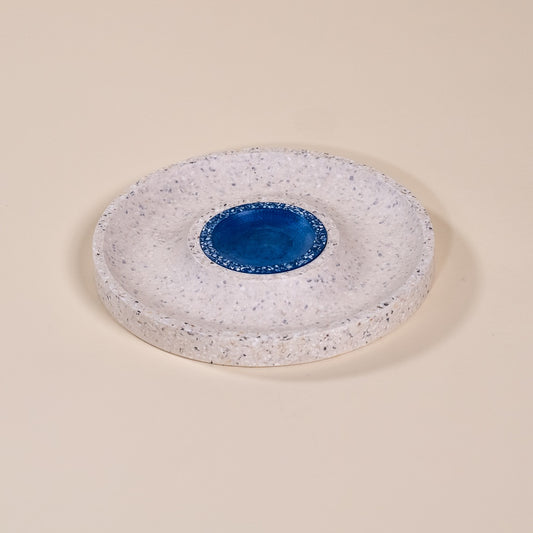 corbeille a fruits helios blanc bleu coquillages recycles malakio