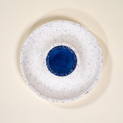 corbeille a fruits helios blanc bleu coquillages recycles malakio
