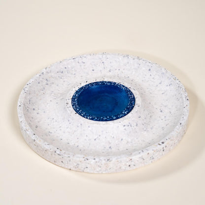 corbeille a fruits helios blanc bleu coquillages recycles malakio