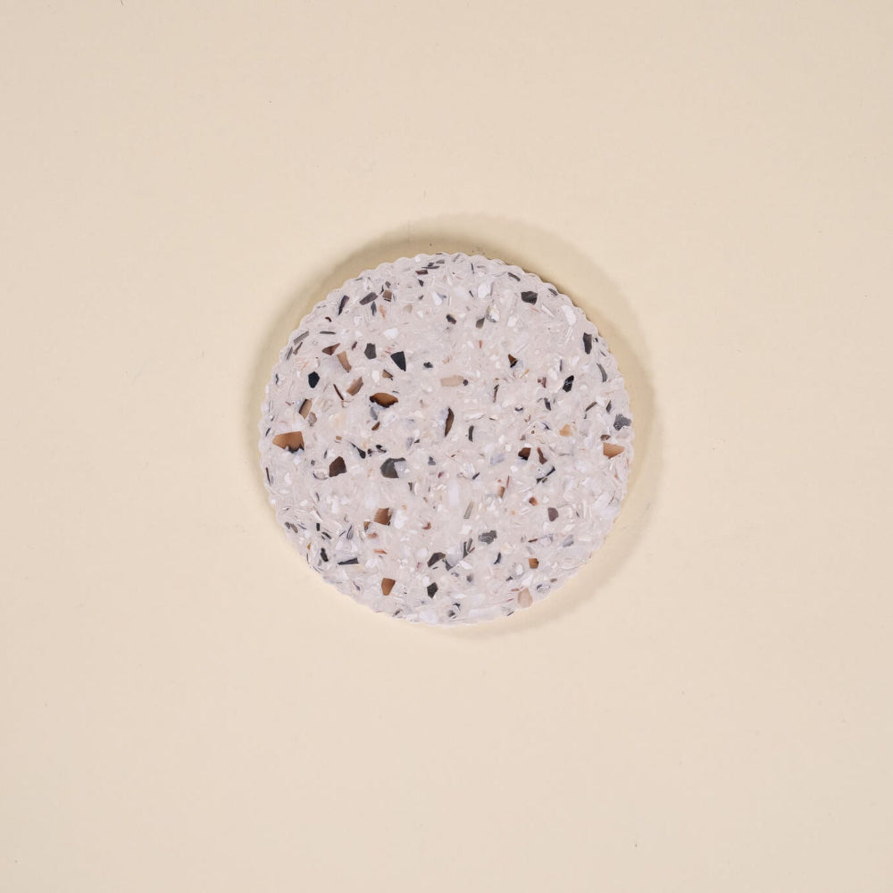 dessous de verre colosse blanc coquillages recycles malakio