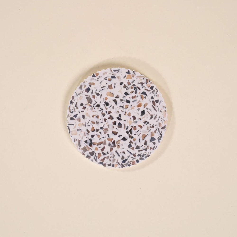 dessous de verre colosse blanc coquillages recycles malakio
