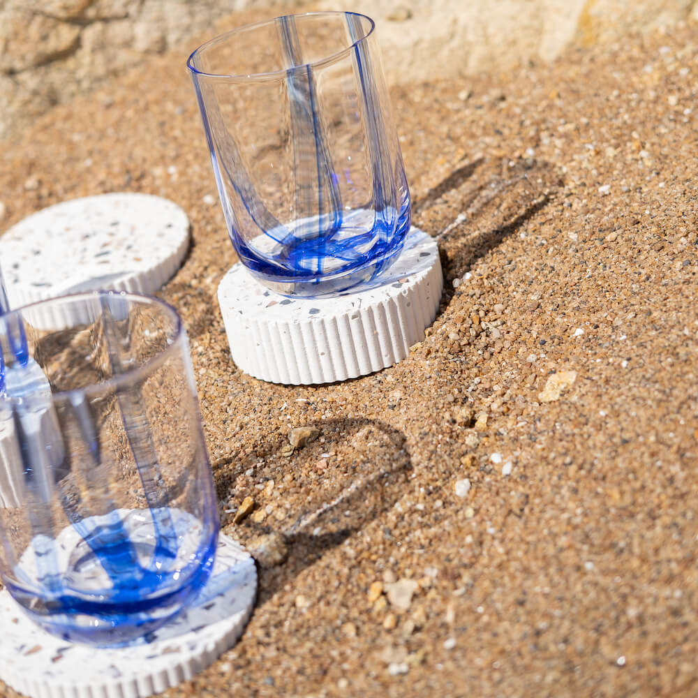 dessous de verre colosse blanc mixte coquillages recycles malakio